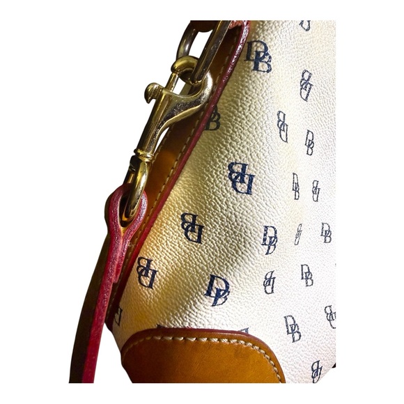 Dooney & Bourke Monogram Signature Satchel Cream Leather Top Handle Crossbody - Picture 12 of 13